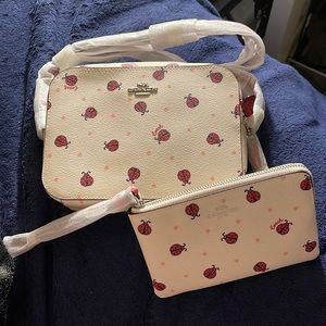 Ladybug coach bag and wristlet